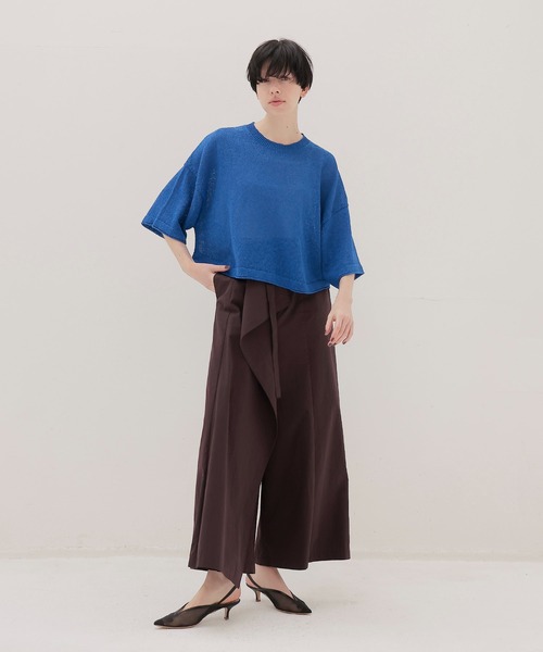 DRESSLAVE(ドレスレイブ)の「paper yarn crew neck T(ペーパーヤーンクルーネックTシャツ)(ニット/セーター・レディース・ブラック/ブルー/ホワイト・38)」の8枚目の写真