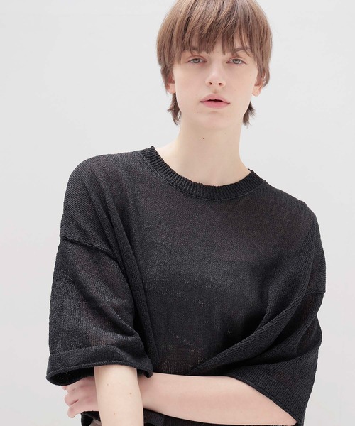 DRESSLAVE(ドレスレイブ)の「paper yarn crew neck T(ペーパーヤーンクルーネックTシャツ)(ニット/セーター・レディース・ブラック/ブルー/ホワイト・38)」の11枚目の写真
