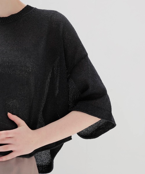DRESSLAVE(ドレスレイブ)の「paper yarn crew neck T(ペーパーヤーンクルーネックTシャツ)(ニット/セーター・レディース・ブラック/ブルー/ホワイト・38)」の13枚目の写真