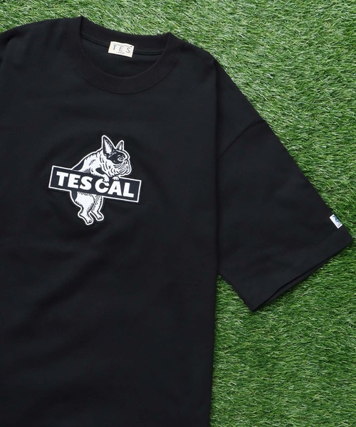The Endless Summer(エンドレスサマー)の「TES CAL FELT WAPPEN BIG T-SHIRT / ビッグシルエットTシャツ(Tシャツ/カットソー・メンズ・ブラック/ホワイト/ネイビー/ブラウン・X-LARGE/LARGE/MEDIUM/SMALL)」の3枚目の写真