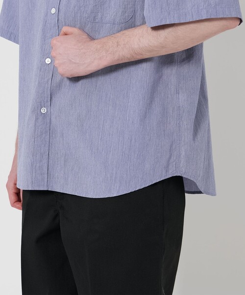 【BLACK】<Steven Alan> コットン ボイル コードレーン シャツ STANDARD LOOSE Steven Alan＞ コットン ボイル コードレーン シャツ STANDARD LOOSE