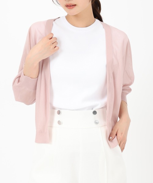 MISCH MASCH（ミッシュマッシュ）の「2025新作 ラメシアーボレロカーディガン（カーディガン/ボレロ・レディース・ブラック/ホワイト/ピンク/グリーン・ﾌﾘ-）」の4枚目の写真