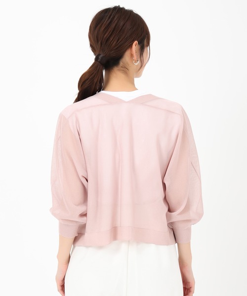 MISCH MASCH（ミッシュマッシュ）の「2025新作 ラメシアーボレロカーディガン（カーディガン/ボレロ・レディース・ブラック/ホワイト/ピンク/グリーン・ﾌﾘ-）」の10枚目の写真