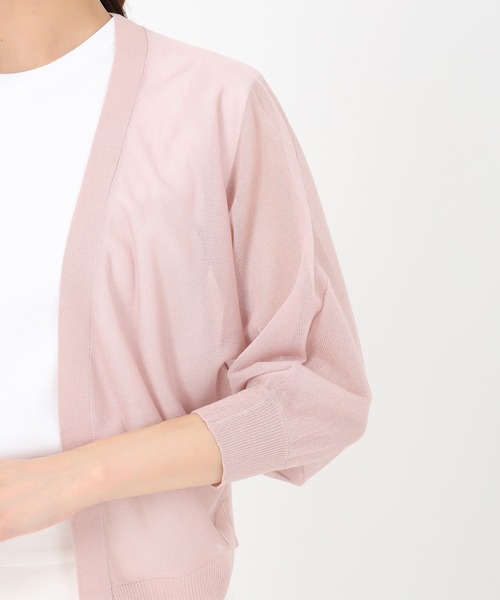 MISCH MASCH（ミッシュマッシュ）の「2025新作 ラメシアーボレロカーディガン（カーディガン/ボレロ・レディース・ブラック/ホワイト/ピンク/グリーン・ﾌﾘ-）」の13枚目の写真