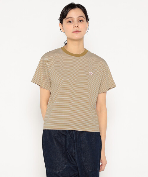 Tシャツ・カットソー IONSEOUL Carmel Short Sleeve T Shirt WOMEN'S SHORT SLEEVE SEMI CROP T-SHIRT STRIPE（Tシャツ