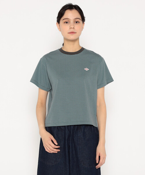 DANTON(ダントン)の「WOMEN'S SHORT SLEEVE SEMI CROP T-SHIRT STRIPE(Tシャツ/カットソー・レディース・ブルー系その他6/グレー系その他/ブルー系その他5/ブルー系その他/ベージュ系その他/レッド系その他・S/M)」の4枚目の写真
