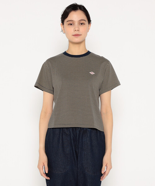 DANTON(ダントン)の「WOMEN'S SHORT SLEEVE SEMI CROP T-SHIRT STRIPE(Tシャツ/カットソー・レディース・ブルー系その他6/グレー系その他/ブルー系その他5/ブルー系その他/ベージュ系その他/レッド系その他・S/M)」の7枚目の写真