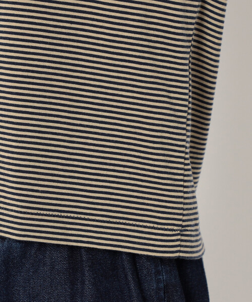 DANTON(ダントン)の「WOMEN'S SHORT SLEEVE SEMI CROP T-SHIRT STRIPE(Tシャツ/カットソー・レディース・ブルー系その他6/グレー系その他/ブルー系その他5/ブルー系その他/ベージュ系その他/レッド系その他・S/M)」の14枚目の写真