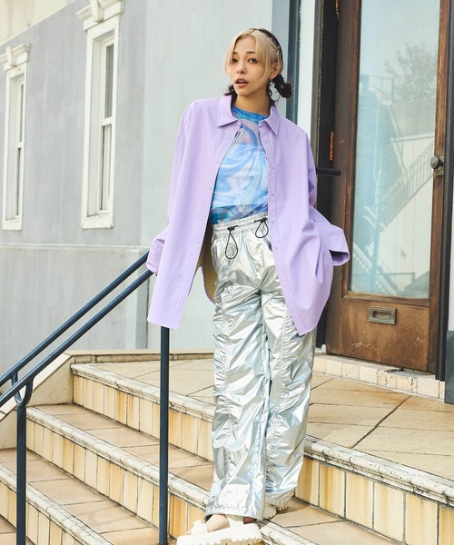 DURAS(デュラス)の「メタリックパンツ(カーゴパンツ・レディース・シルバー/ブラック/ピンク・SMALL/MEDIUM)」の15枚目の写真