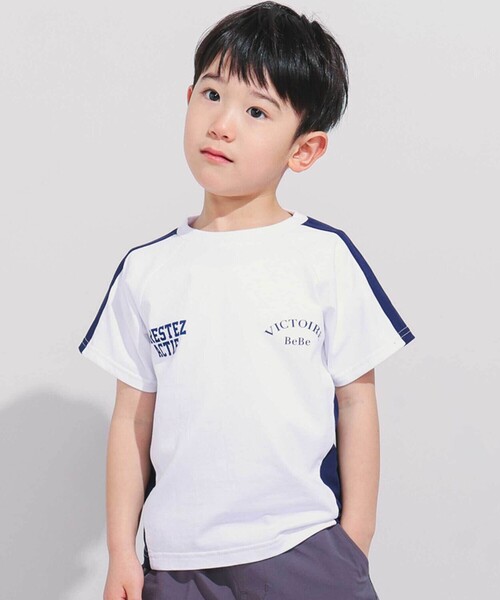 セール】異素材切り替えバックナンバリングラグラン半袖Tシャツ