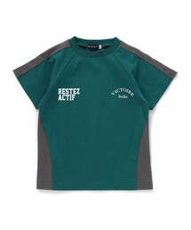 異素材切り替えバックナンバリングラグラン半袖Tシャツ(90~160cm)