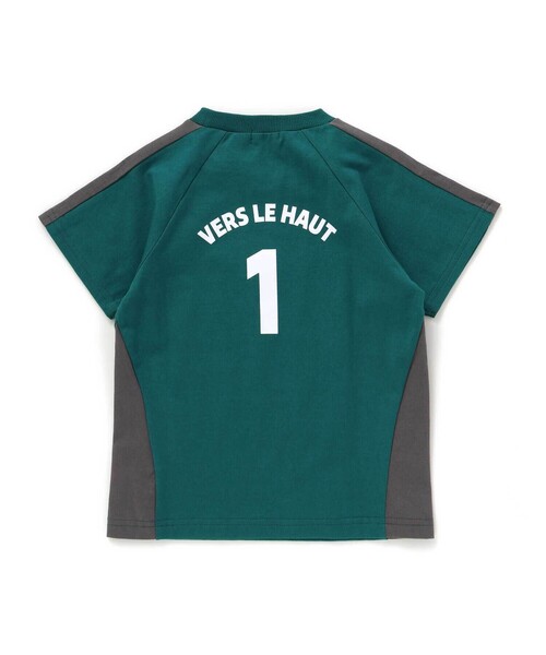 BeBe(ベベ)の「異素材切り替えバックナンバリングラグラン半袖Tシャツ(90~160cm)(Tシャツ/カットソー・キッズ・グリーン/ホワイト・140cm/130cm/120cm/150cm)」の8枚目の写真