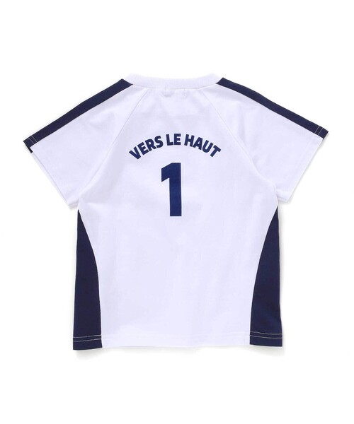 BeBe(ベベ)の「異素材切り替えバックナンバリングラグラン半袖Tシャツ(90~160cm)(Tシャツ/カットソー・キッズ・グリーン/ホワイト・140cm/130cm/120cm/150cm)」の10枚目の写真