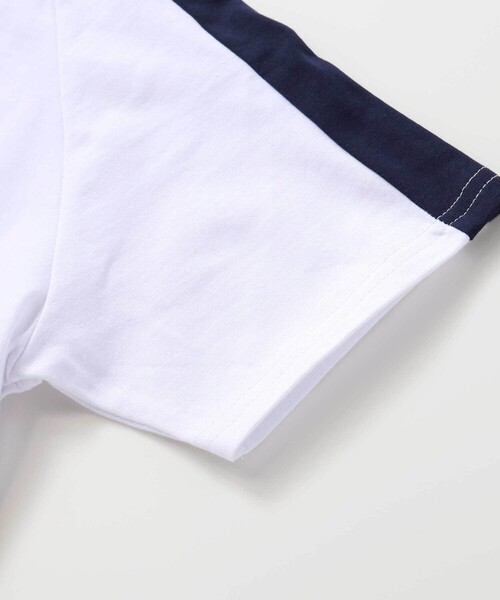 BeBe(ベベ)の「異素材切り替えバックナンバリングラグラン半袖Tシャツ(90~160cm)(Tシャツ/カットソー・キッズ・グリーン/ホワイト・140cm/130cm/120cm/150cm)」の14枚目の写真