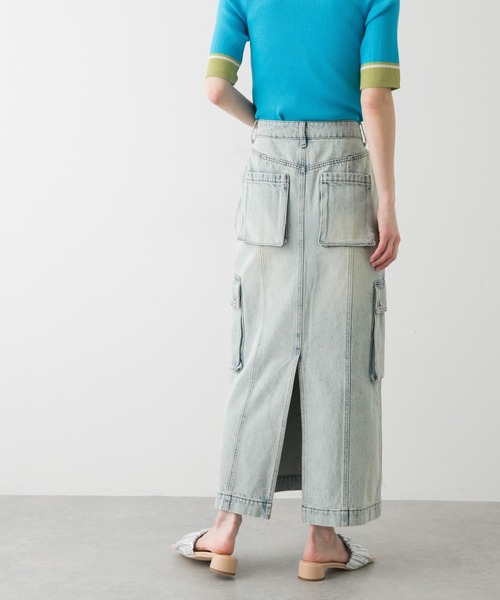 SENSE OF PLACE by URBAN RESEARCH（センスオブプレイスバイアーバンリサーチ）の「カーゴデニムスカート（スカート・レディース・ライトインディゴブルー/インディゴブルー・SMALL/MEDIUM）」の6枚目の写真