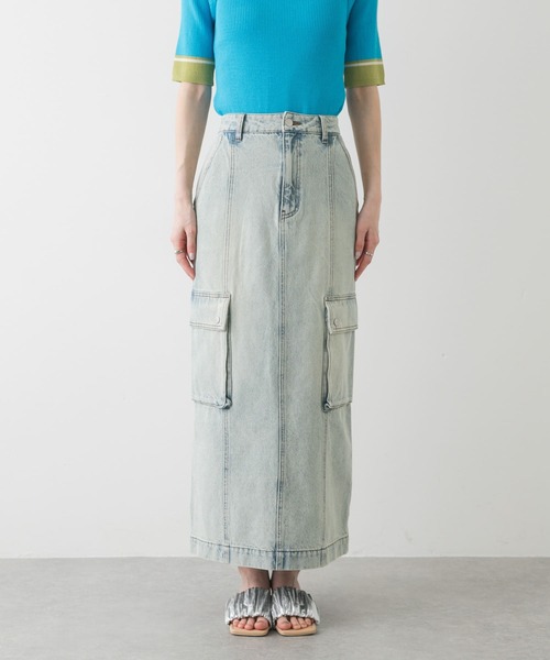 SENSE OF PLACE by URBAN RESEARCH（センスオブプレイスバイアーバンリサーチ）の「カーゴデニムスカート（スカート・レディース・ライトインディゴブルー/インディゴブルー・SMALL/MEDIUM）」の9枚目の写真