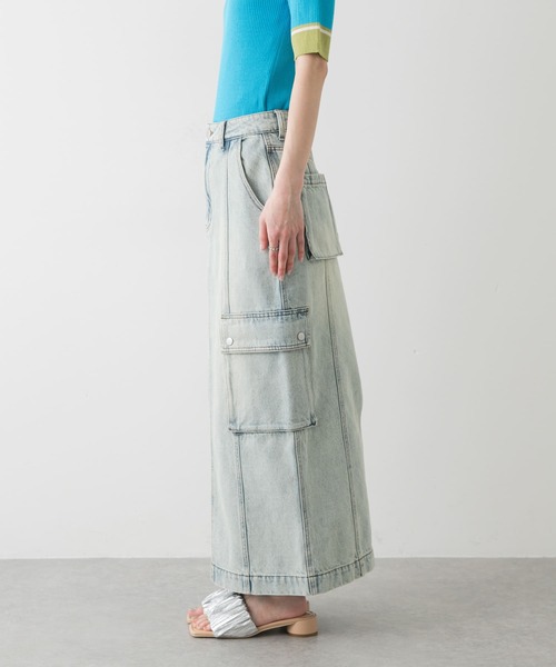 SENSE OF PLACE by URBAN RESEARCH（センスオブプレイスバイアーバンリサーチ）の「カーゴデニムスカート（スカート・レディース・ライトインディゴブルー/インディゴブルー・SMALL/MEDIUM）」の10枚目の写真