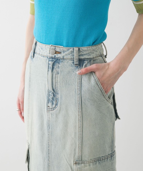 SENSE OF PLACE by URBAN RESEARCH（センスオブプレイスバイアーバンリサーチ）の「カーゴデニムスカート（スカート・レディース・ライトインディゴブルー/インディゴブルー・SMALL/MEDIUM）」の12枚目の写真