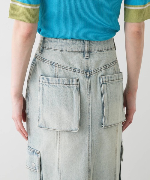 SENSE OF PLACE by URBAN RESEARCH（センスオブプレイスバイアーバンリサーチ）の「カーゴデニムスカート（スカート・レディース・ライトインディゴブルー/インディゴブルー・SMALL/MEDIUM）」の13枚目の写真