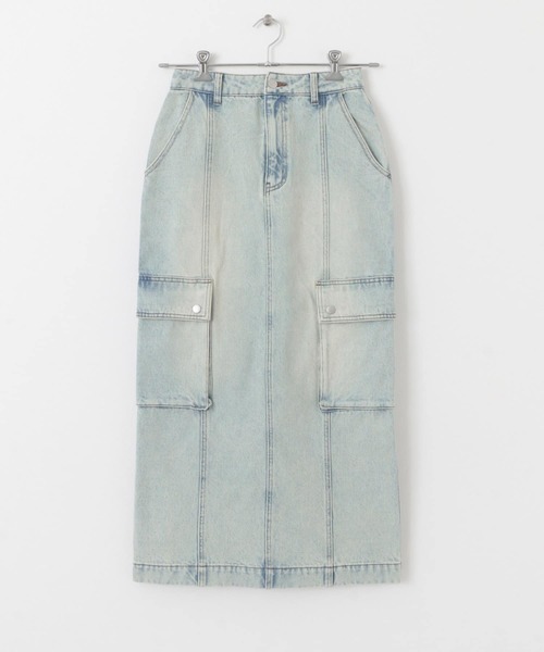 SENSE OF PLACE by URBAN RESEARCH（センスオブプレイスバイアーバンリサーチ）の「カーゴデニムスカート（スカート・レディース・ライトインディゴブルー/インディゴブルー・SMALL/MEDIUM）」の15枚目の写真