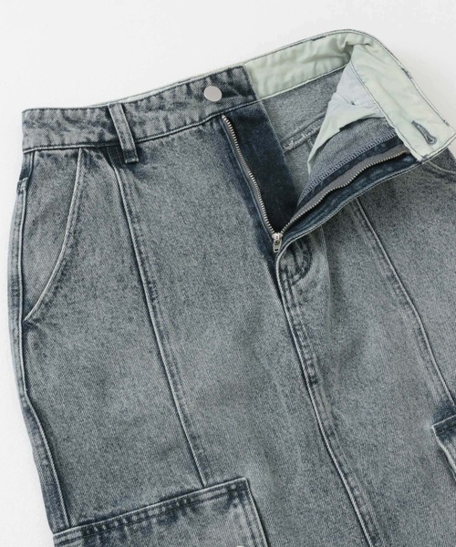 SENSE OF PLACE by URBAN RESEARCH（センスオブプレイスバイアーバンリサーチ）の「カーゴデニムスカート（スカート・レディース・ライトインディゴブルー/インディゴブルー・SMALL/MEDIUM）」の17枚目の写真