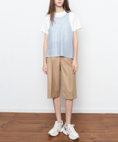 Muel Chic（ミュエルシック）の「Urith half pants ウリスハーフパンツ（その他パンツ・レディース・ネイビー/ベージュ/ピンク・SMALL/MEDIUM）」の9枚目の写真