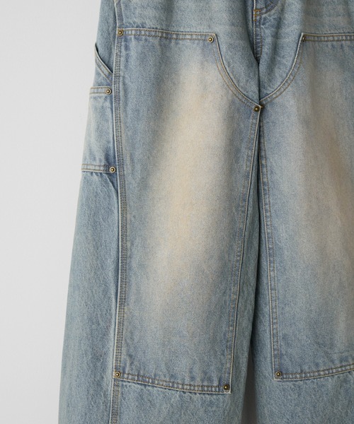 DOUBLE KNEE CURVED SEEM BAGGY DENIM（デニムパンツ）｜WYM LIDNM
