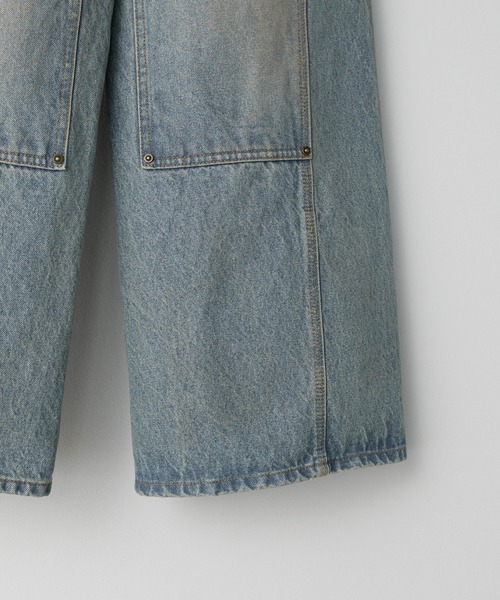 WYM DOUBLE KNEE CURVED SEAM BAGGY DENIM