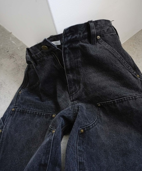 DOUBLE KNEE CURVED SEEM BAGGY DENIM（デニムパンツ）｜WYM LIDNM