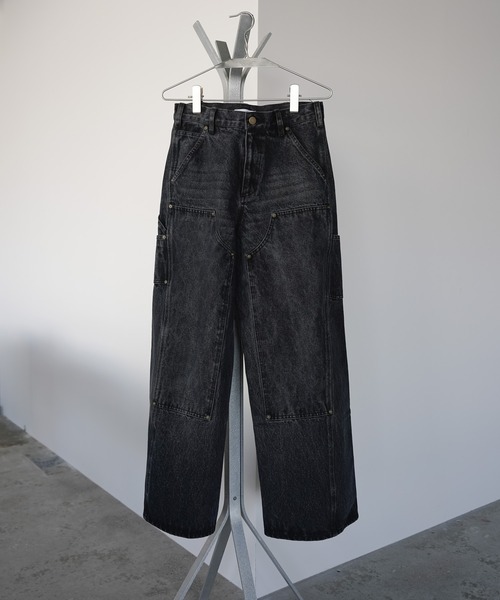 WYMダブルニーカーブドシームバギーデニム　 Lサイズ DOUBLE KNEE CURVED SEEM BAGGY DENIM（デニムパンツ）｜WYM