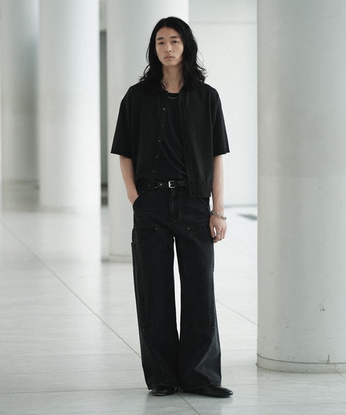 DOUBLE KNEE CURVED SEEM BAGGY DENIM（デニムパンツ）｜WYM