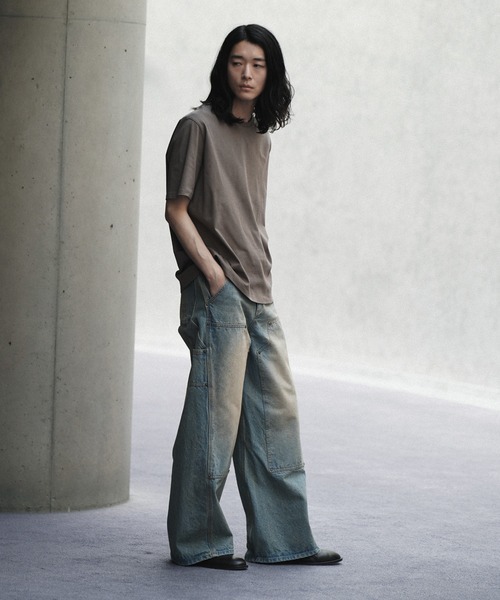 DOUBLE KNEE CURVED SEEM BAGGY DENIM（デニムパンツ）｜WYM