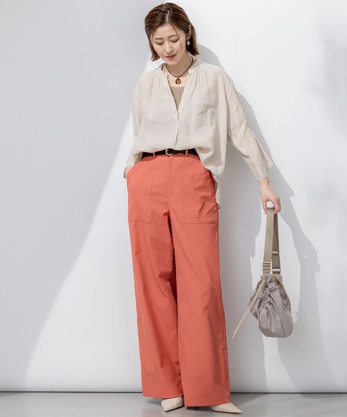 23区（ニジュウサンク）の「【吸水速乾/UVカット/洗える】ボディシェルドライオックス ベイカー パンツ（その他パンツ・レディース・ライトオレンジ系/ダークブラウン系/ベージュ系/ホワイト系・40/38/36）」の17枚目の写真