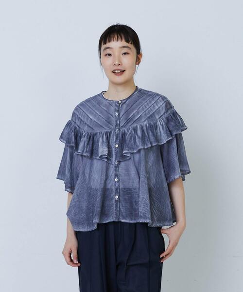 LOISIR(ロワズィール)の「インドピグメントダイデザインブラウス(シャツ/ブラウス・レディース・ピンク/ネイビー・FREE)」の2枚目の写真