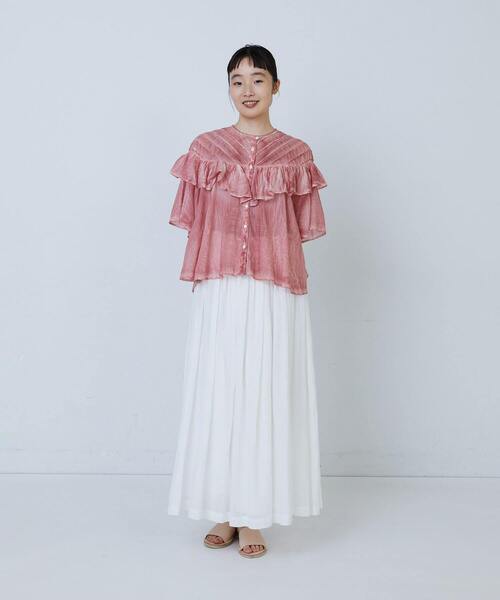 LOISIR(ロワズィール)の「インドピグメントダイデザインブラウス(シャツ/ブラウス・レディース・ピンク/ネイビー・FREE)」の3枚目の写真