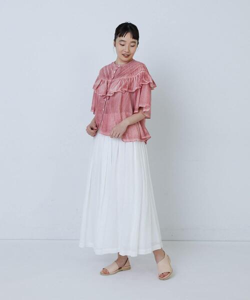 LOISIR(ロワズィール)の「インドピグメントダイデザインブラウス(シャツ/ブラウス・レディース・ピンク/ネイビー・FREE)」の4枚目の写真