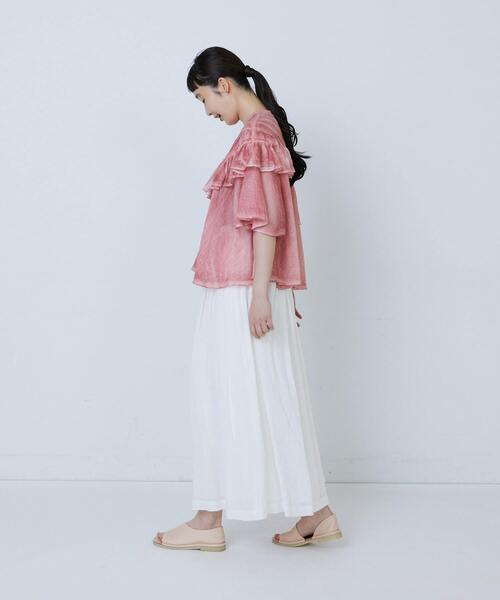 LOISIR(ロワズィール)の「インドピグメントダイデザインブラウス(シャツ/ブラウス・レディース・ピンク/ネイビー・FREE)」の5枚目の写真