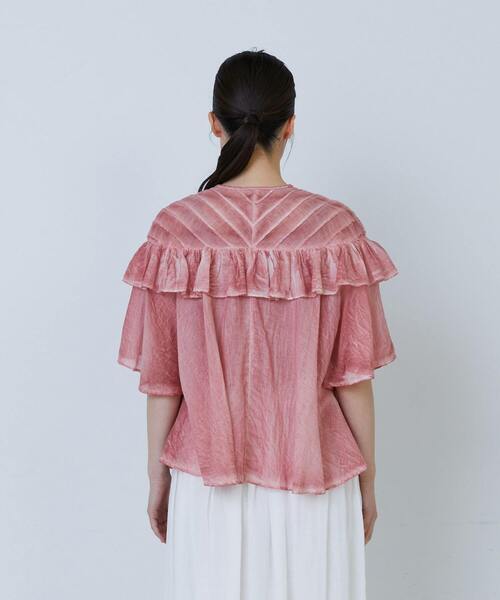 LOISIR(ロワズィール)の「インドピグメントダイデザインブラウス(シャツ/ブラウス・レディース・ピンク/ネイビー・FREE)」の9枚目の写真