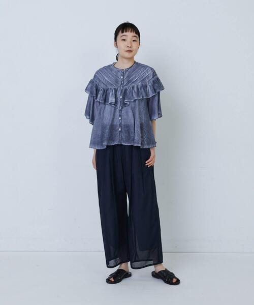 LOISIR(ロワズィール)の「インドピグメントダイデザインブラウス(シャツ/ブラウス・レディース・ピンク/ネイビー・FREE)」の12枚目の写真