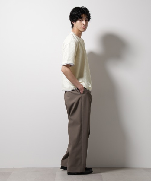 NANO universe（ナノユニバース）の「ガーターフェイクレイヤードTシャツ 半袖（Tシャツ/カットソー・メンズ・ホワイト/ブラウン/チャコール/グレー系その他4・S/M/L）」の7枚目の写真