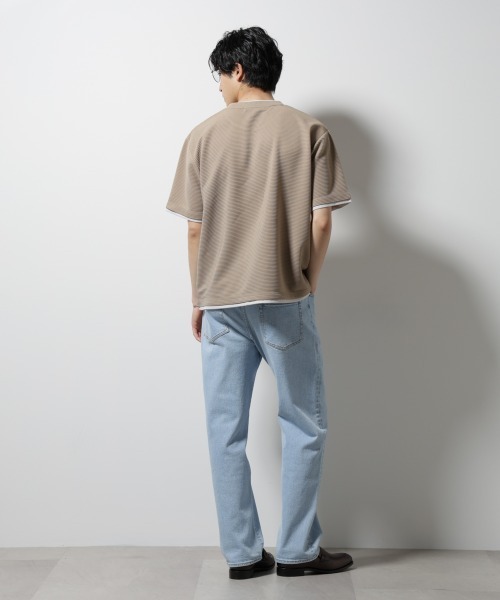 NANO universe（ナノユニバース）の「ガーターフェイクレイヤードTシャツ 半袖（Tシャツ/カットソー・メンズ・ホワイト/ブラウン/チャコール/グレー系その他4・S/M/L）」の21枚目の写真