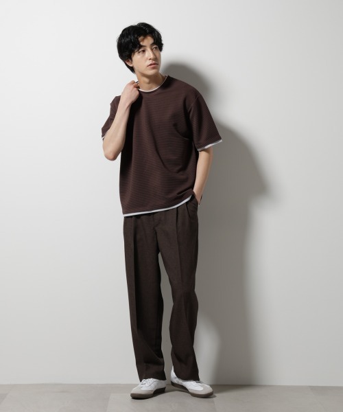 NANO universe（ナノユニバース）の「ガーターフェイクレイヤードTシャツ 半袖（Tシャツ/カットソー・メンズ・ホワイト/ブラウン/チャコール/グレー系その他4・S/M/L）」の15枚目の写真