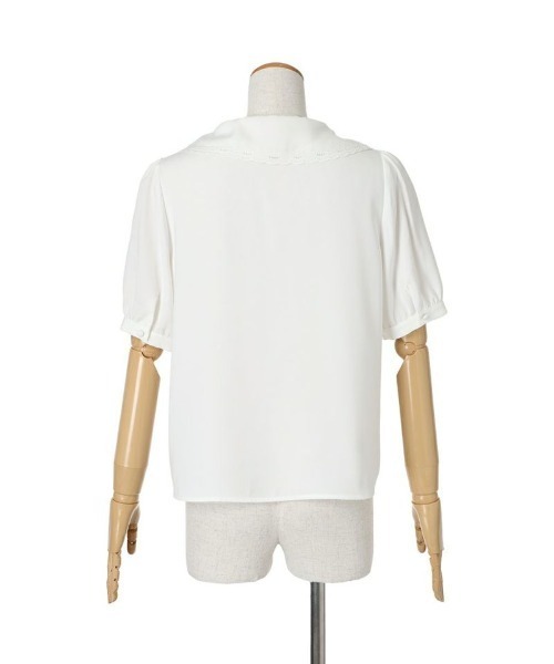 F i.n.t（フィント）の「リトルローズ刺繍カットワーク衿ブラウス【お揃いのローズ刺繍カーディガン展開】/ fint　フィント（シャツ/ブラウス・レディース・ホワイト×ブルー/ホワイト×ピンク/ホワイト×イエロー・FREE）」の10枚目の写真