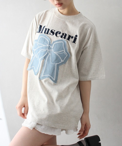 セール】デニムリボン貼付 Tシャツ（Tシャツ/カットソー