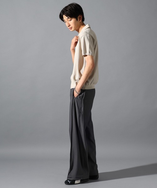 LAND MUSEUM(ランドミュージアム)の「【再入荷】LAND MUSEUM/センタープリーツスラックス(スラックス・メンズ・グレー/ブラック・MEDIUM/LARGE)」の8枚目の写真