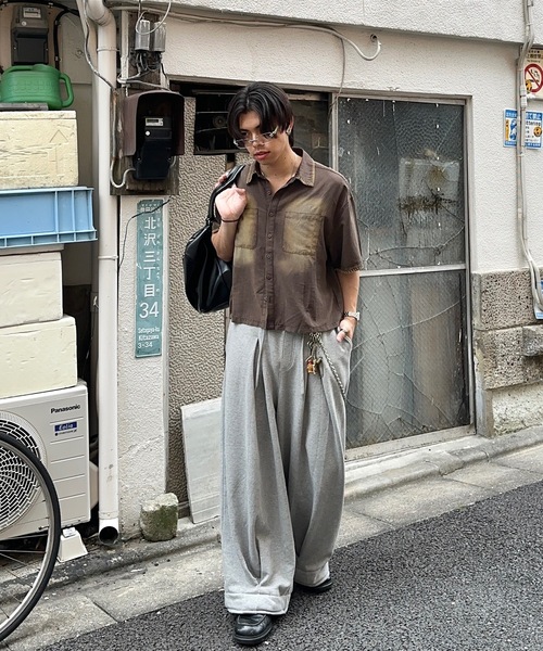 MandO（Auntie Rosa）（エムオー）の「【MandO】ヴィンテージ加工ドッグロゴステッチシャツ（シャツ/ブラウス・メンズ・ブラック/チャコール/ブラウン・LARGE/MEDIUM）」の3枚目の写真