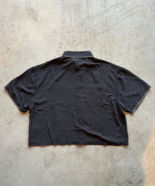 MandO（Auntie Rosa）（エムオー）の「【MandO】ヴィンテージ加工ドッグロゴステッチシャツ（シャツ/ブラウス・メンズ・ブラック/チャコール/ブラウン・LARGE/MEDIUM）」の6枚目の写真