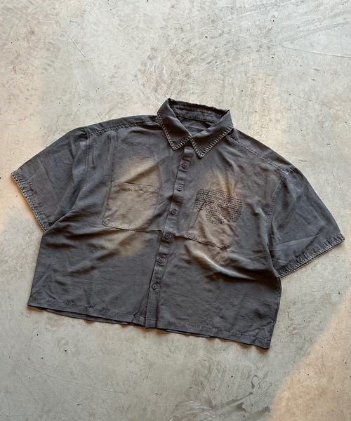 MandO（Auntie Rosa）（エムオー）の「【MandO】ヴィンテージ加工ドッグロゴステッチシャツ（シャツ/ブラウス・メンズ・ブラック/チャコール/ブラウン・LARGE/MEDIUM）」の14枚目の写真