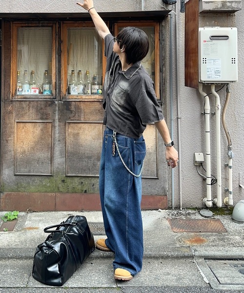 MandO（Auntie Rosa）（エムオー）の「【MandO】ヴィンテージ加工ドッグロゴステッチシャツ（シャツ/ブラウス・メンズ・ブラック/チャコール/ブラウン・LARGE/MEDIUM）」の20枚目の写真