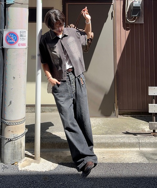 MandO（Auntie Rosa）（エムオー）の「【MandO】ヴィンテージ加工ドッグロゴステッチシャツ（シャツ/ブラウス・メンズ・ブラック/チャコール/ブラウン・LARGE/MEDIUM）」の12枚目の写真